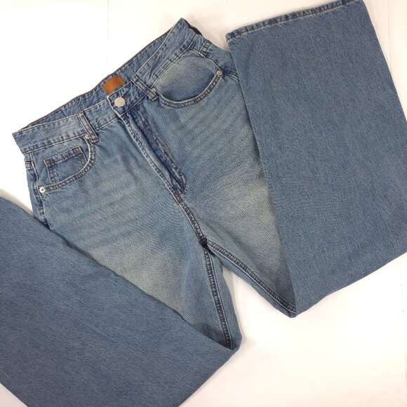 SIMPLE SOCIETY Women's Blue Jeans SIZE 9/29 Wide Leg High Rise Lightweight 30x29 - Picture 1 of 16